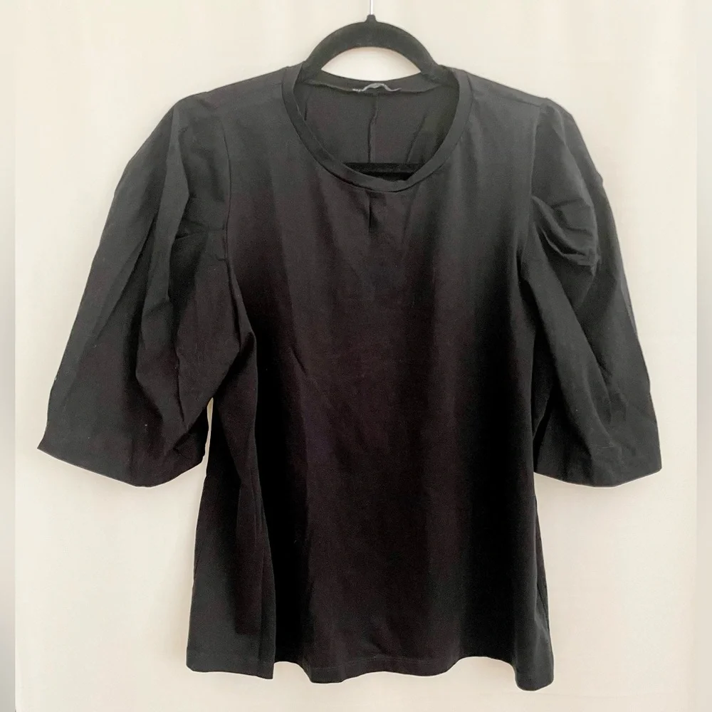 ZARA Black Puffed Sleeves Top - Picture 5 of 5